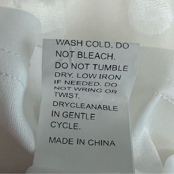 Shein White Long Sleeve Swiss Dot Midi Dress Size 2 - Picture 8 of 8